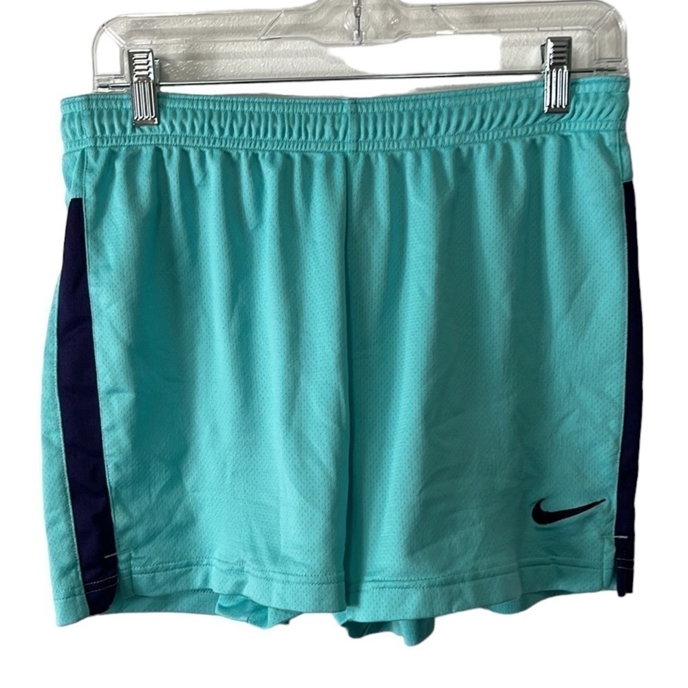 Nike Dri-Fit‎ Activewear Shorts Women's Fitted M Turquoise Blue Purple Inseam 4"